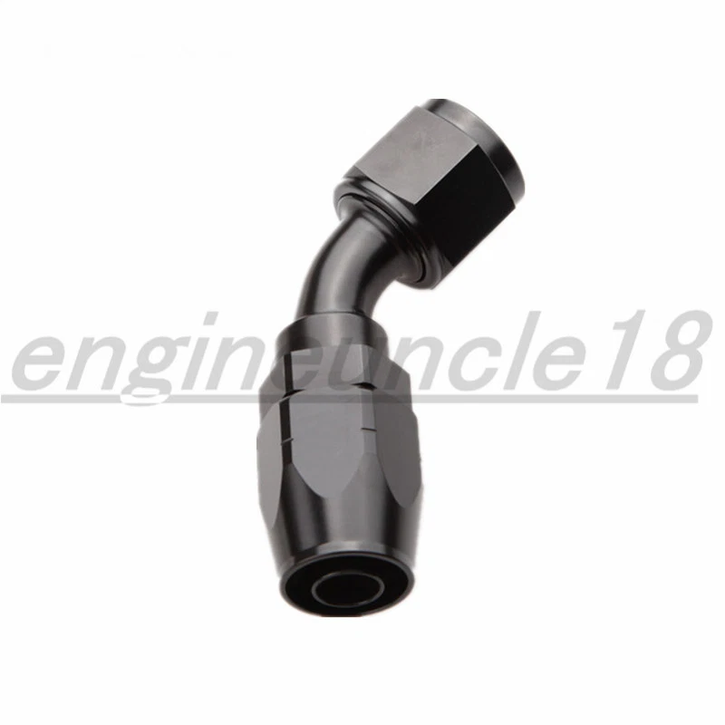 AN4 AN6 AN8 AN10 45 Degree Swivel Fuel Oil Air Gas Line Hose End Fitting Adaptor - Image 3 of 4