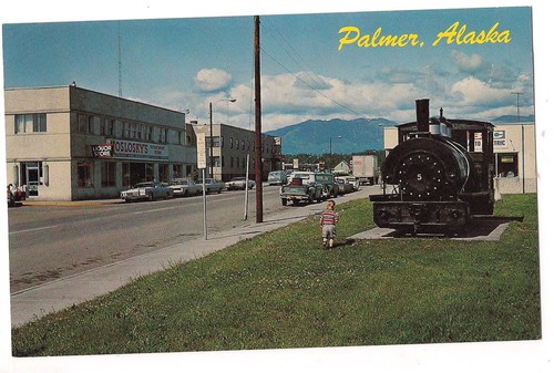 Koslosky's Dept Store TRAIN ENGINE PALMER Matanuska Valley Alaska AK Postcard - 第 1/2 張圖片