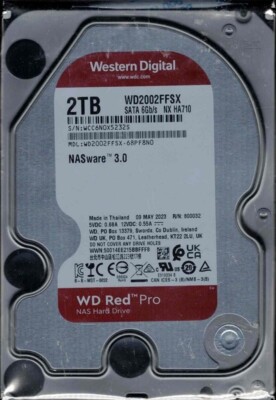 外付けハードディスク・ドライブ Western Digital WD2002FFSX 2TB WD2002FFSX-68PF8N0 WCC6N MAY 2023 Western Digital 2TB | eBay