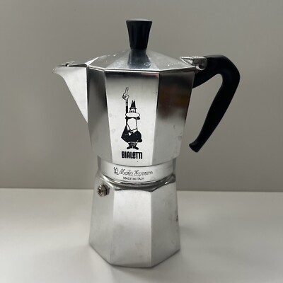 Bialetti Moka Express Stovetop Coffee Maker 6 Cups 10 Oz Silver In Made Italy
