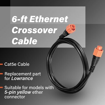 Bonbo 3005.6855 Cable Bonbo 6ft Ethernet Cable For Lowrance – 3005.6855 5-Pin Crossover Cable For Sonar, GPS & Marine Networks Ethernet Cable 15 Ft