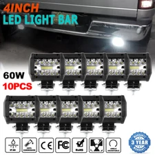 10PCS 4inch LED Work Light Bar Spot Pods Fog Offroad Driving Truck SUV ATV Boat