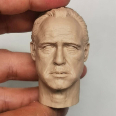 1/6 Scale Godfather Marlon Brando Head Sculpt Unpainted Fit 12