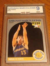 SARUNAS MARCIULIONIS Rookie****1990 NBA HOOPS----MINT 9***WARRIORS===Mad DOG