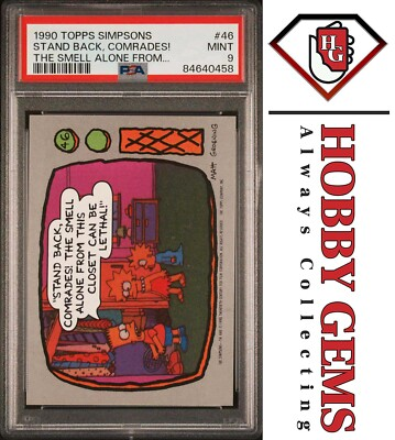 #ad BART LISA MAGGIE PSA 9 1990 Topps The Simpsons Stand Back Comrades #46 $19.99