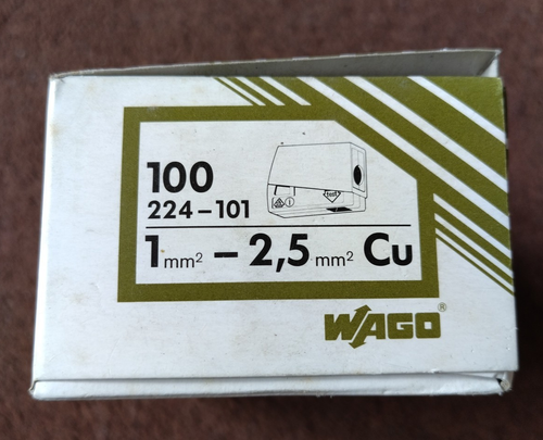 100 Stück WAGO Klemmen 224-101 | max. 2,5mm² Cu eindrähtige Leiter 1 polig