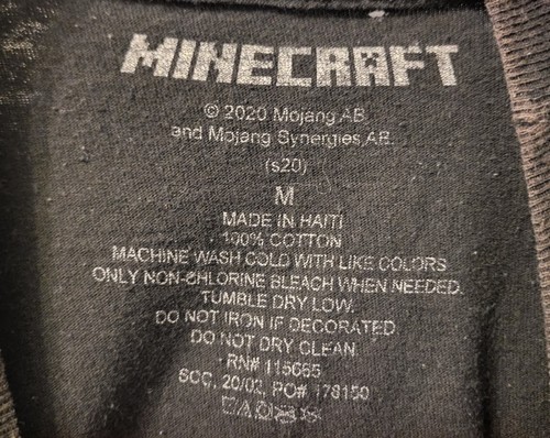 Mojang Minecraft Boys Black and Green T-Shirt Size Medium - Picture 2 of 7
