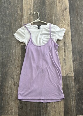 Rue 21 Purple & White 2 Piece T Shirt & Dress Set Size Medium