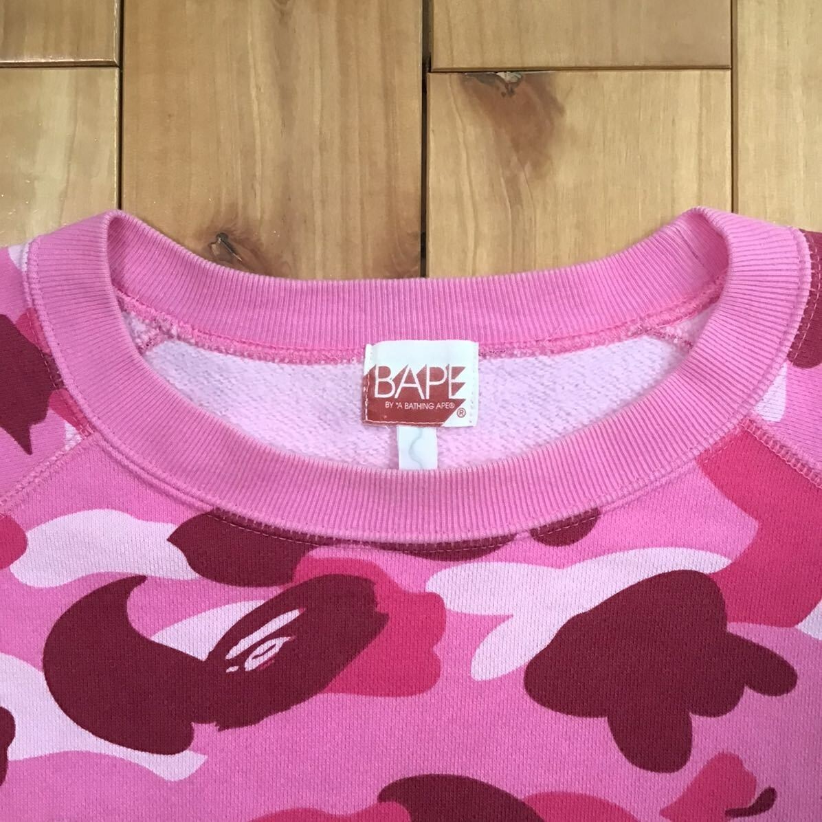 BAPE Pink Swarovski logo sweat shirt Pink camo A Bathing Ape Size
