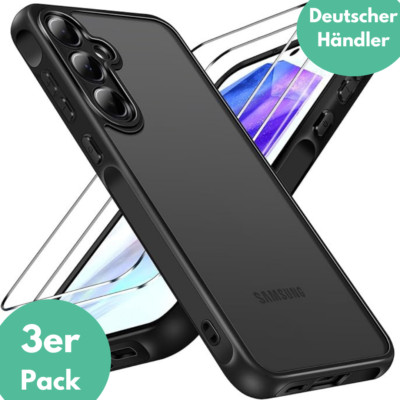 Hülle + 2X Schutzglas für Samsung Galaxy A55 5G Panzerfolie Display Case Full 9H