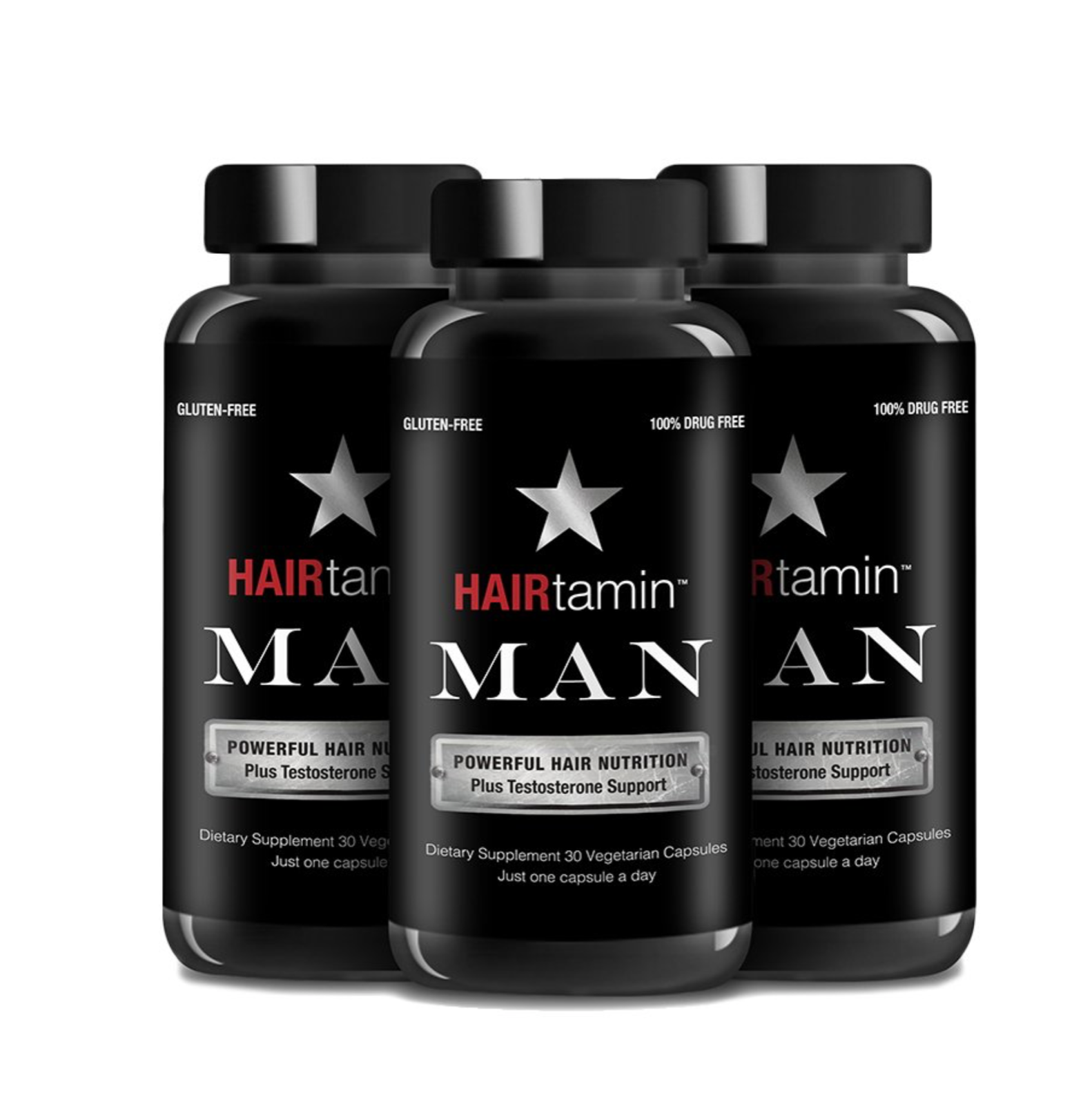 3 Man Fast Hair Growth Vitamins Biotin Supplement Thicker Beard