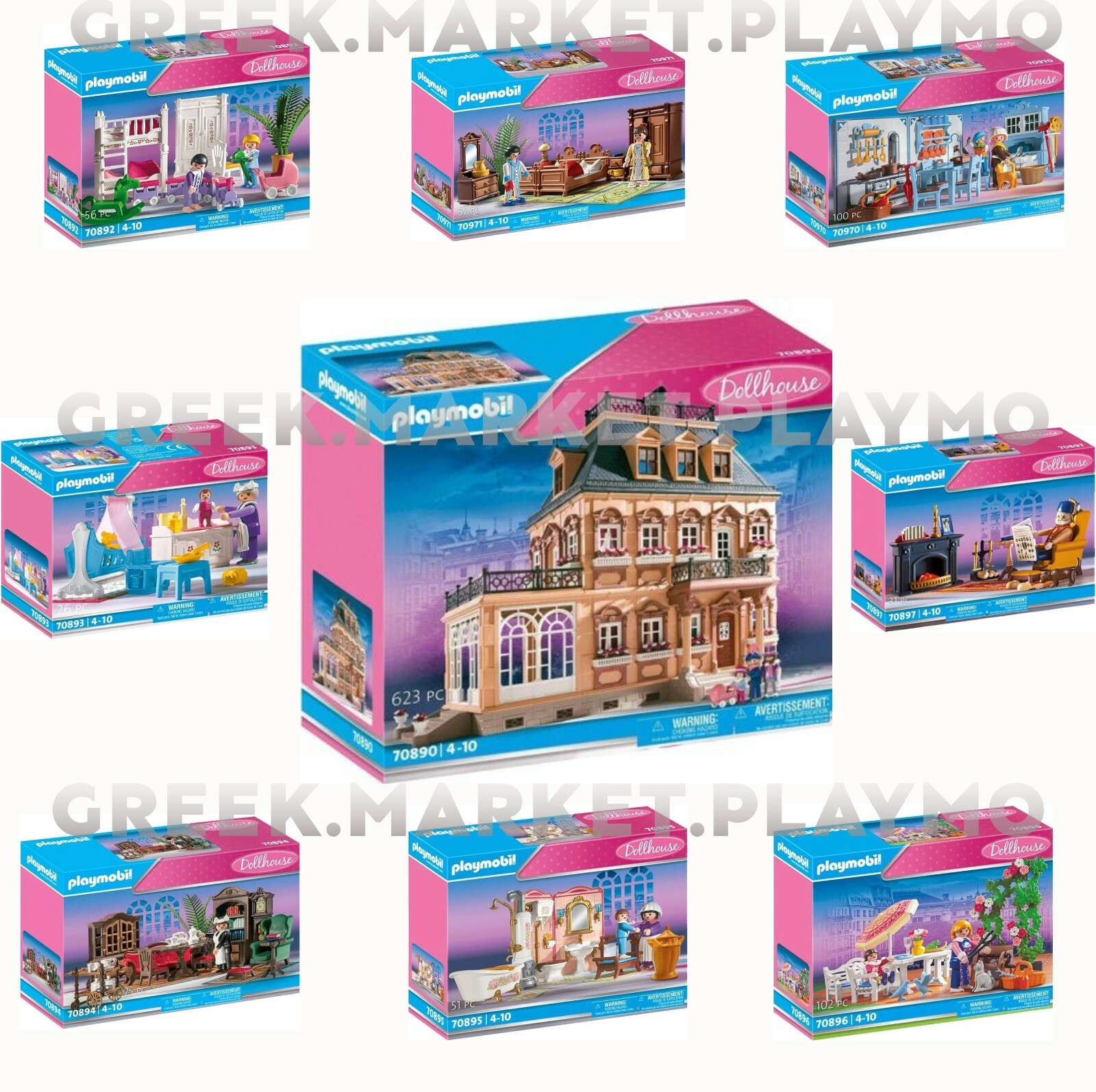 PLAYMOBIL 3 ENSEMBLES maison de poupée 70894 salle à manger 70897 salon PLAYMOBIL 3 ENSEMBLES maison de poupée 70894 salle à manger 70897 salon
