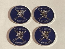  4 Rare St. Andrews Old Course 1" Coin Style Golf Markers - Fife, Scotland