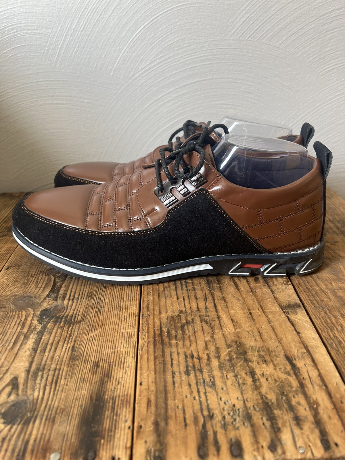 SAOLA Scarpe Gatsby Oxford Derby marrone nero in pelle da uomo 9 5