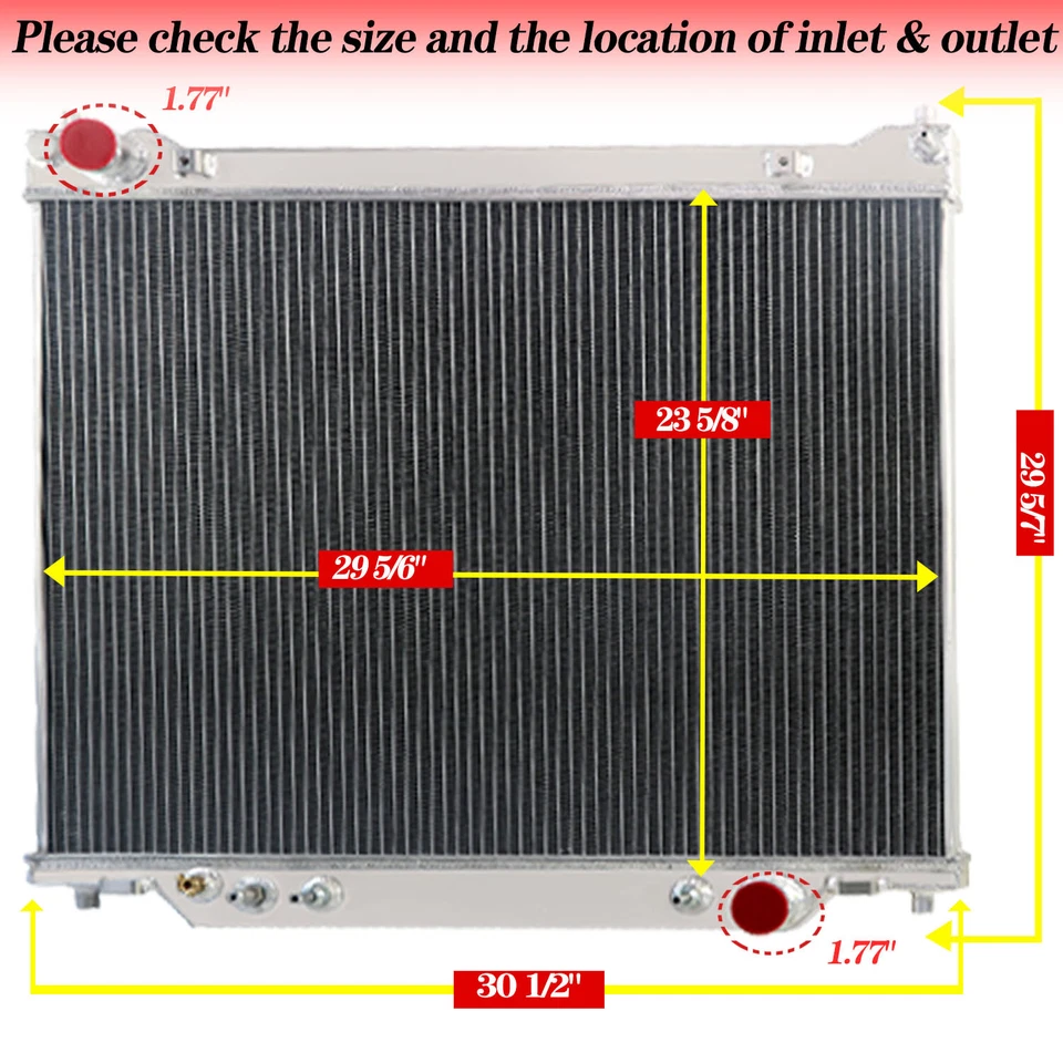 3-ROW RADIATOR FOR 1995 1996 1997 FORD F59 F-250 F-350 7.3L POWERSTROKE V8 ASI Foto 2 de 4