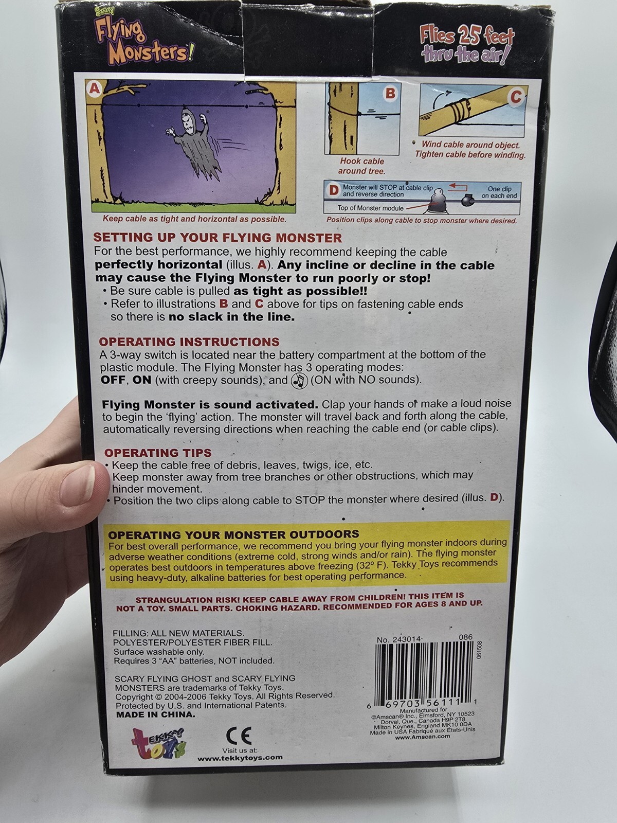 Vintage 2004 Tekky Toys Halloween Flying Monster 3 FT Tall Grim Reaper