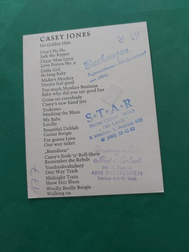Casey Jones , Musik , Autogrammkarte - Picture 2 of 2