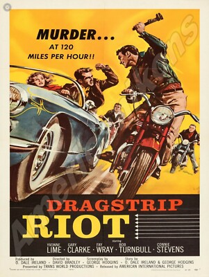 Dragstrip Riot Metal Movie Sign: Murder at 120 MPH - Corvette Featured