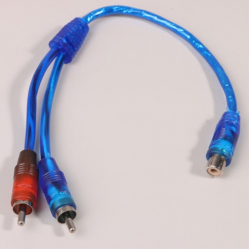 Car Audio RCA Y Splitter 1RCA Female To 2RCA Male Adapter 1Female To