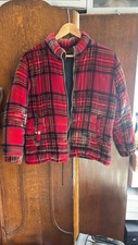 Peter Jensen Red Tartan Bomber Padded Jacket Size Small