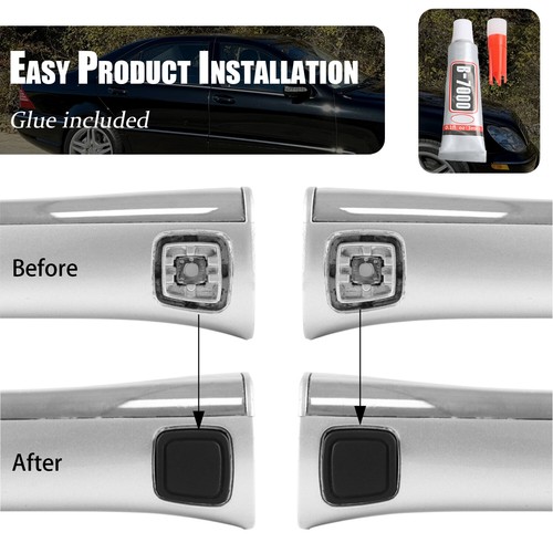 4Pcs Keyless Go Door Handle Button Cover Repair Kit For Benz SL R230 SL350 SL500 - Picture 2 of 13