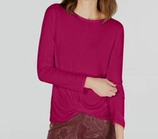 $50 Inc International Concepts Women's Pink Long-Sleeve Twisted Top Size Small