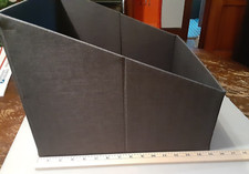 Gray Fabric Angled Open Storage Bin Basket 15" wide x 15" long x 12" tall, VG