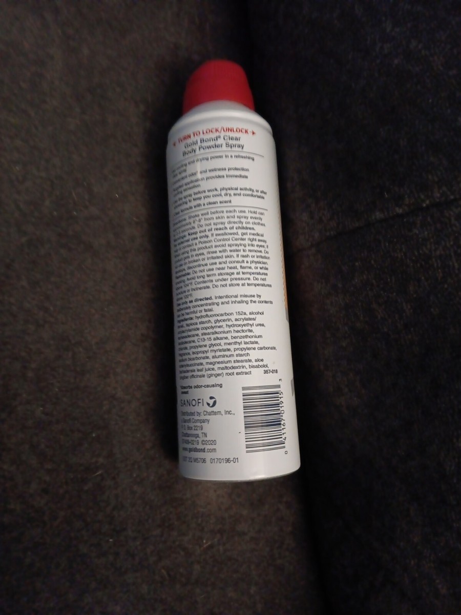 Gold Bond CLEAR INVISIBLE Body Powder Spray, 7oz TALC FREE (K21