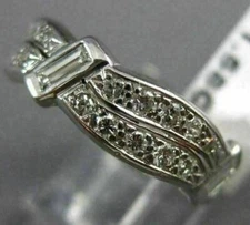 ANTIQUE 1.58CT OLD MINE DIAMOND PLATINUM DOUBLE WAVE ETERNITY FUN RING #18829