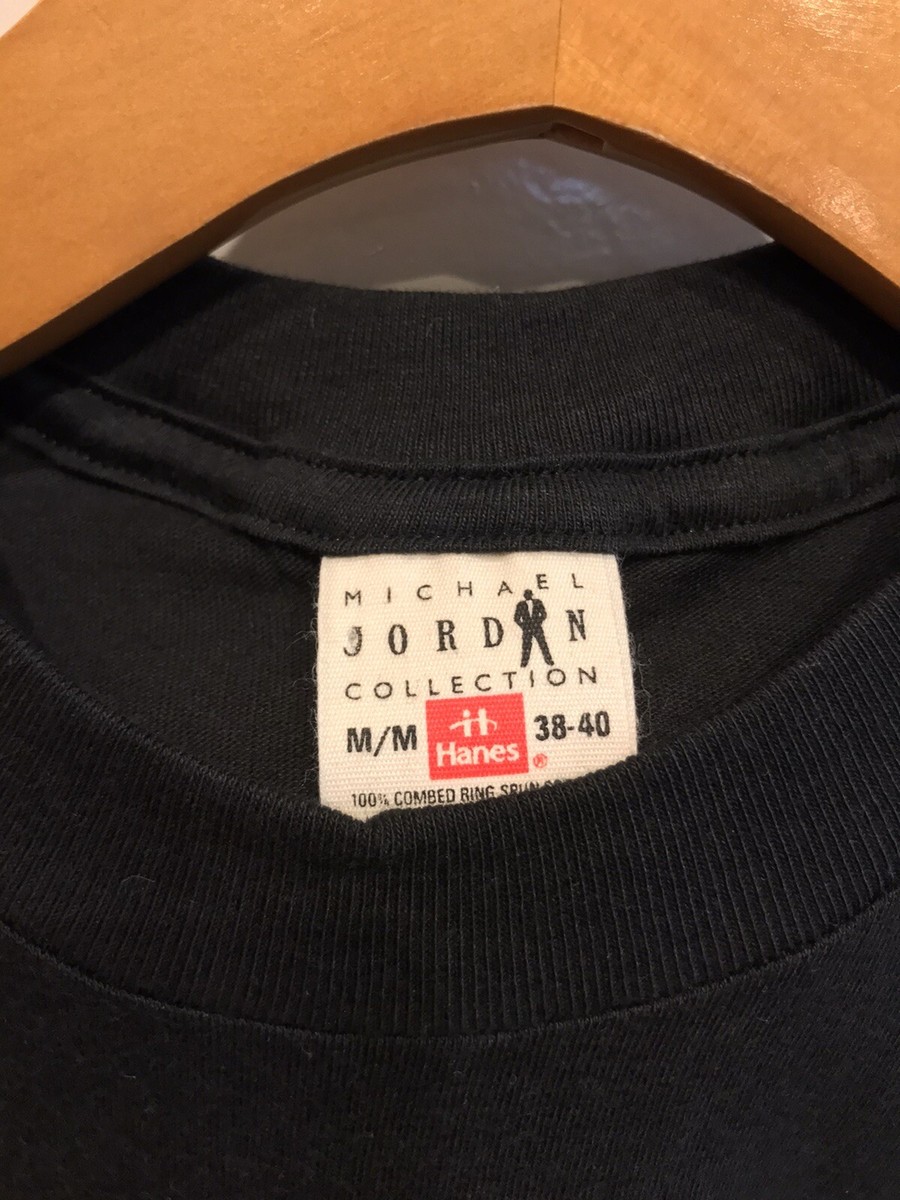 Vtg NEW Michael Jordan Hanes Collection Black T-shirt Mens Medium 