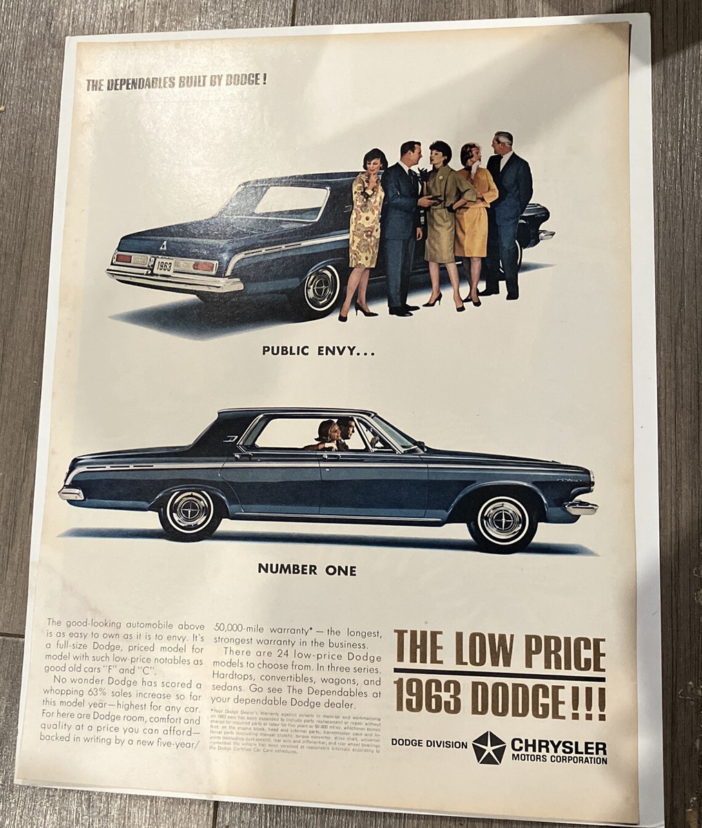 1963 Vintage Print Ad Dodge Cars The Dependables 5 Years
