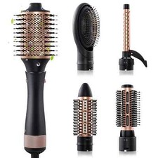 5-in-1 Hair Dryer Brush Styler - Hot Air Volumizer, Curler Straightener USBELF