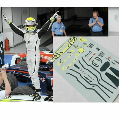 decals 1.18 1/18 for JANSON BUTTON F1 BRAWN WORLD CHAMPION driver car model auto