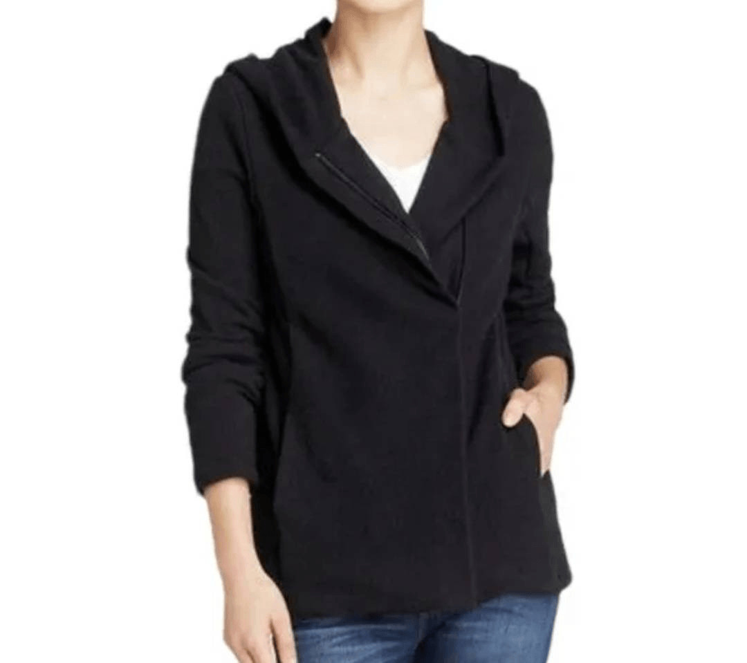 STANDARD JAMES PERSE black HOOD ZIP FRONT SWEATSHIRT… Gem