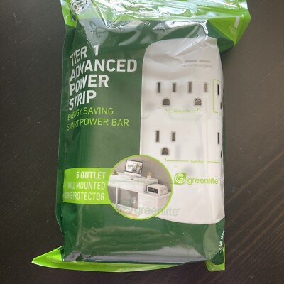 Greenlite 5 Outlet Advanced Power Strip Tier 1 Wall Mount Smart Surge Protector