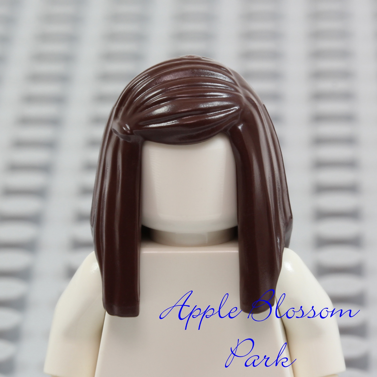 NEW Lego Female Girl Minifig Long Dark BROWN HAIR - Straight Side Part ...