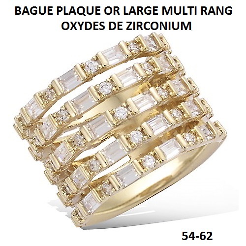 Bague Demi-alliance En Zirconium Plaqué Or 18KT - Taille 53 - Doré - Neuf Sans Emballage