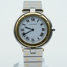 OROLOGIO CARTIER SANTOS QUARZO ROTONDO DONNA 33MM ACCIAIO/ORO VINTAGE CON CINTURINO ACCIAIO