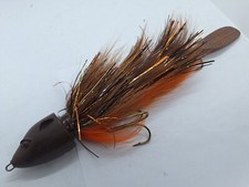 14.5" Beaver Baits Beaver XL Orange Walleye Deer Hair Tinsel Jerkbait Musky Lure