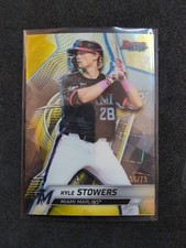 2025 Bowman's Best Kyle Stowers Yellow Lazer Refractor /75 Marlins