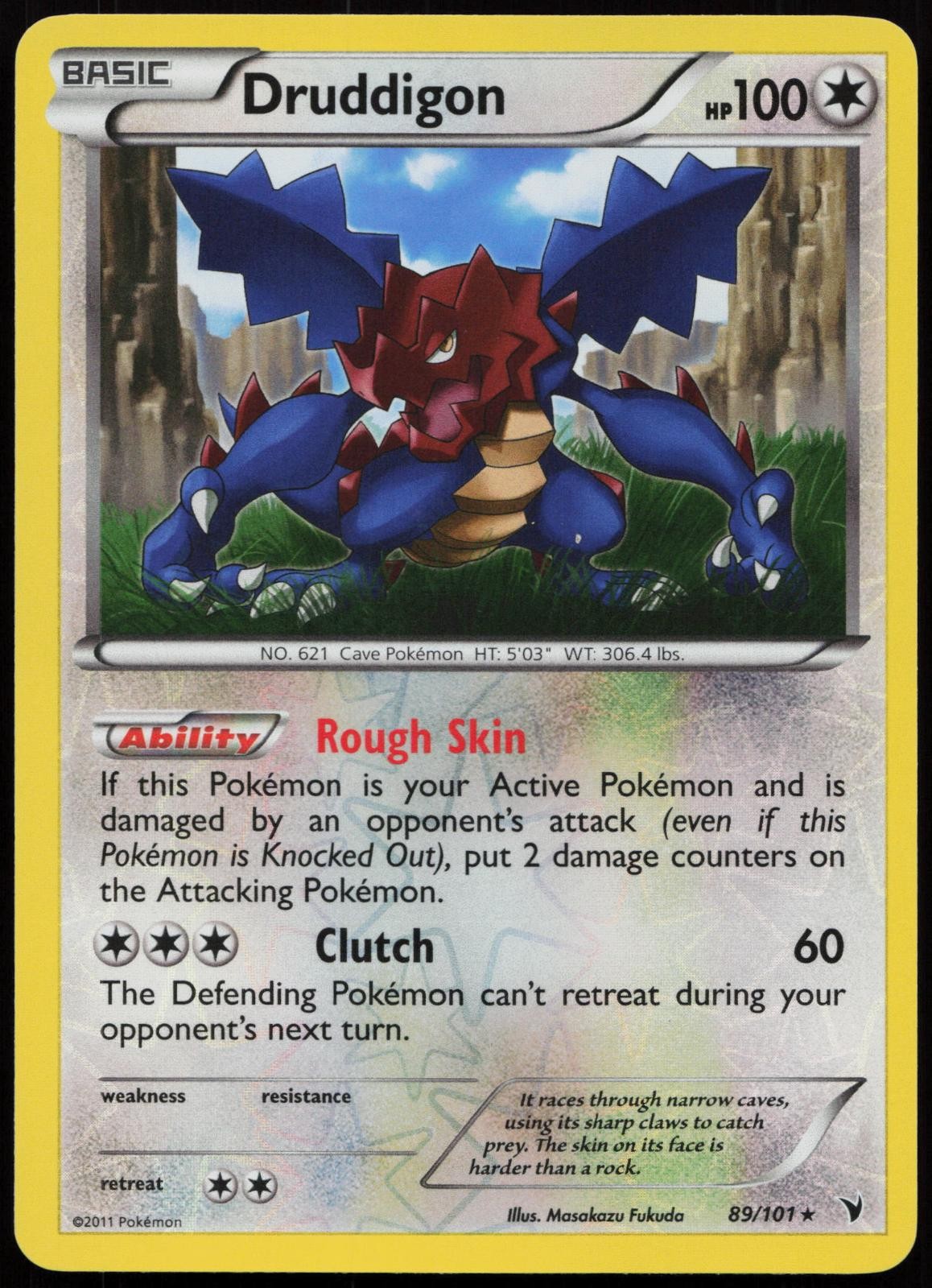 Druddigon 89/101 Rare Noble Victories Pokemon Reverse Holo Moderately Played