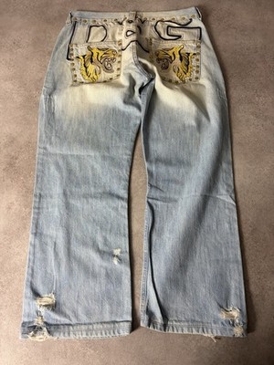 Dolce & Gabbana Jeans Tiger Big Print Blau Gr l #99