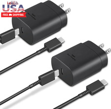 Type C Charger 2-Pack 25W Type C Fast Charging Block with 6Ft USB C Charger Cabl