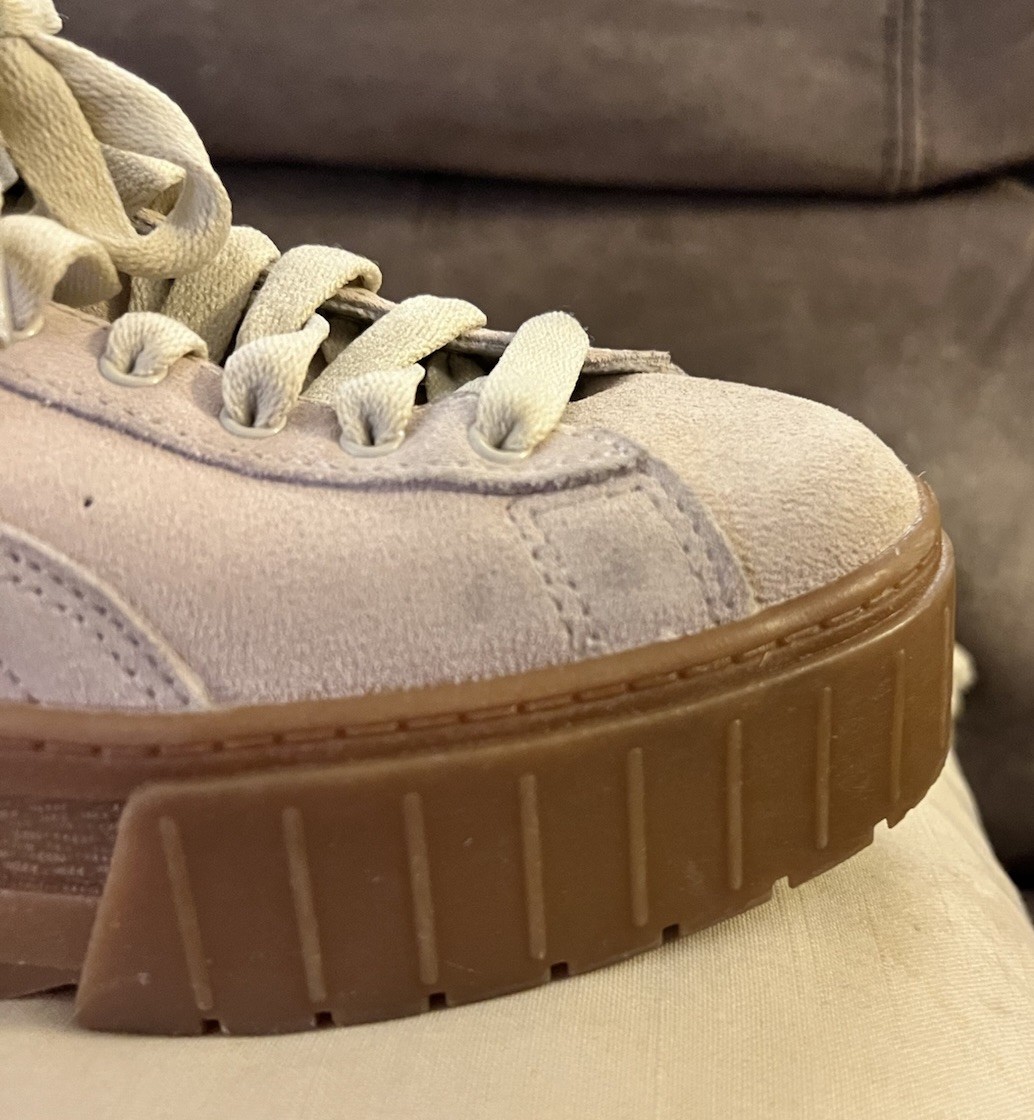 SAOLA Scarpe casual Puma Mayze platform beige scamosciate suola gomma taglia donna 6 5