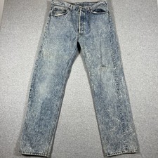 Vintage Levis Jeans Mens 38x34 Fit 34x32 Blue 501xx Straight Acid Wash USA Mad