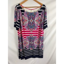Eliza J Paisley Patterned Shift Dress Size 22W