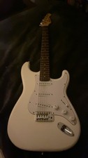 Encore Strat Electric Guitar 6-String White no e string