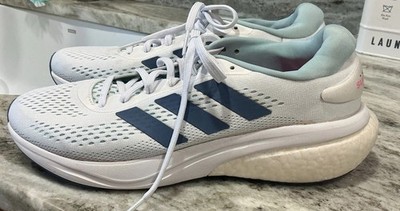 Adidas GW9100 Supernova 2 W Sneaker Running White Blue Women's Size 10.5 EUC!