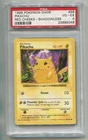 1999 WOTC POKEMON GAME BASE SET SHADOWLESS PIKACHU #58/102 RED CHEEKS PSA 4