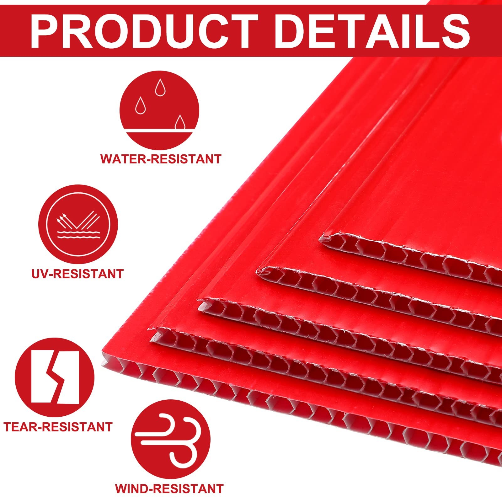 6 Pcs 17 x 6 Inch Arrow Yard Sign Red Corrugated Plastic This Way Decor Doubl...